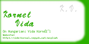 kornel vida business card